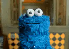 Cookie Monster looking around