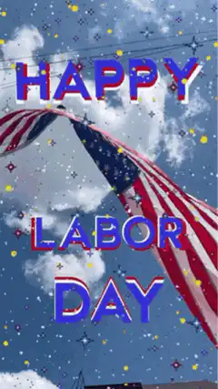 Happy Labor Day Flag Animation