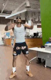 Dodge Man dancing in office
