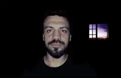Man with laser eyes and steam