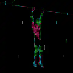 ASCII art dancing figure