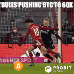Bulls pushing BTC to 60k soccer meme