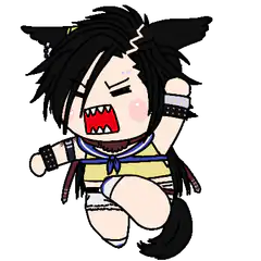 Chibi wolf girl screaming