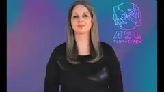 Woman demonstrating ASL signs