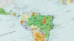 Map of South America with Brazil highlighted