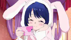 anime girl bunny ears selfie