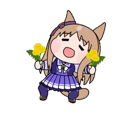Chibi horse girl with dandelions