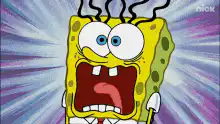 SpongeBob screaming with steam
