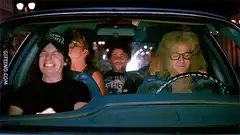 Car full of people laughing and screaming