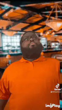 Man looking up and tilting head