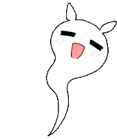 cute white ghost with ears