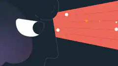 Silhouette profile shooting laser beams