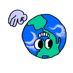 Earth with hand slapping it