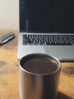 steam rising from coffee cup
