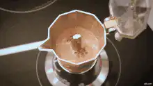 Turkish coffee brewing in cezve