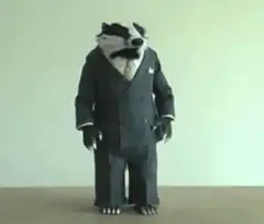 Badger in suit dancing