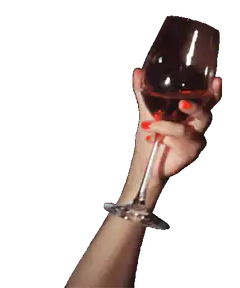 hand holding wine glass