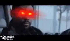 Blade with glowing red eyes
