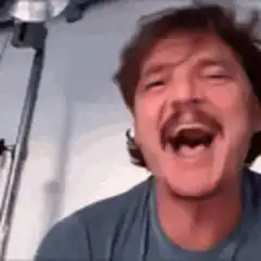 Pedro Pascal laughing hysterically