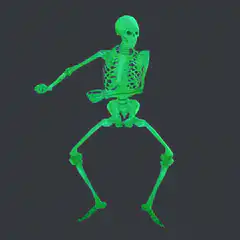Green skeleton dancing