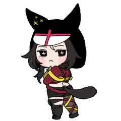 Chibi cat girl with cross headband