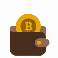 Bitcoin coin popping out of wallet