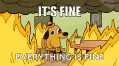 It's Fine Dog Sitting in Burning Room