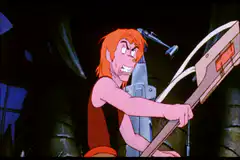He-Man screams while holding a sword