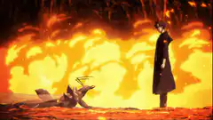 Shinji stands before the defeated Angel