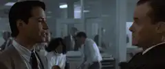 Neo and Cypher eating in the office