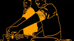 DJ scratching on turntables