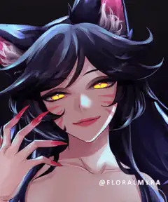 Cat girl with glowing yellow eyes