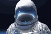 Astronaut dancing in space