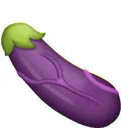3d purple eggplant emoji