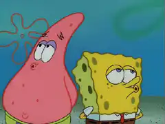 SpongeBob and Patrick looking confused