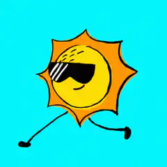 Cool sun with sunglasses
