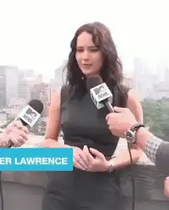 Jennifer Lawrence takes both microphones