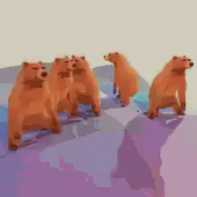 four bears dancing in a circle