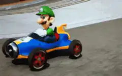 Luigi driving a kart