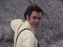 Man pointing and spelling LOSE