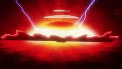 Giant UFO with lightning