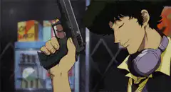 Spike Spiegel holding a gun