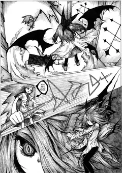 Demon Slayer manga panel with sword slash