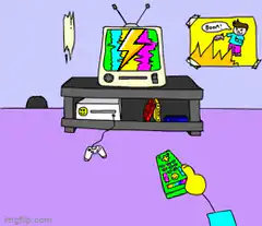 TV screen glitching with lightning