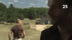 Daryl Dixon watching Carl walk away