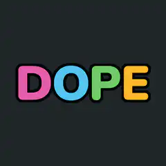 Colorful DOPE text spiral animation