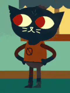 Angry black cat with red eyes