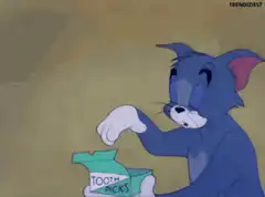 Tom uses toothpicks as glasses