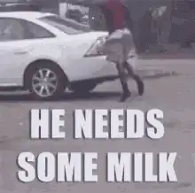 Man falls off car trunk