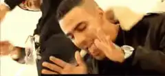 Man blowing smoke from mouth